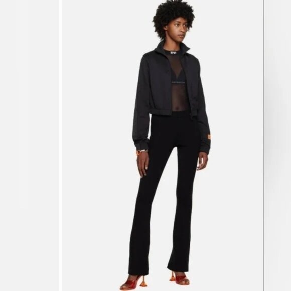 NWT | Women's‎ Heron Preston Foldover Twisted Flare Viscose Pant Black - Picture 1 of 10